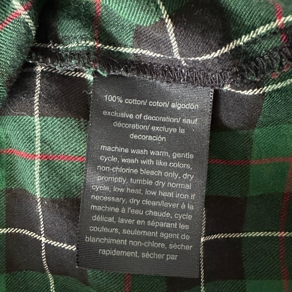 Tommy Hilfiger Green plaid women's partial button-down long sleeve shirt size Sm - Picture 9 of 10